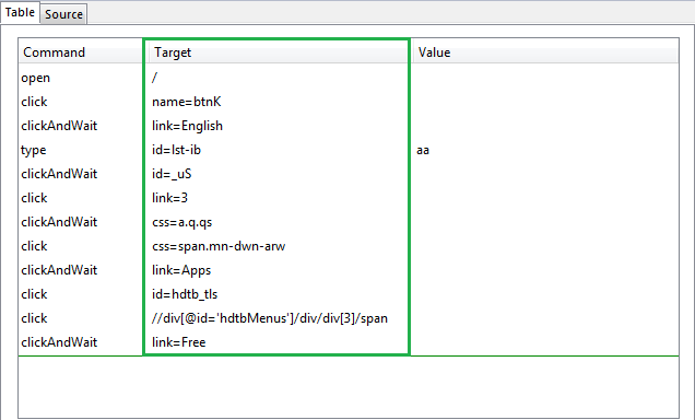 Selenium IDE Record Recognition String