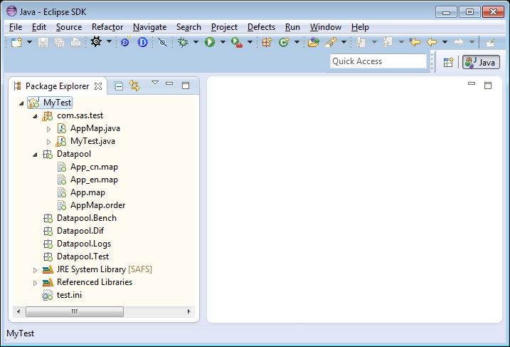 Eclipse Java MyTest Project Structure